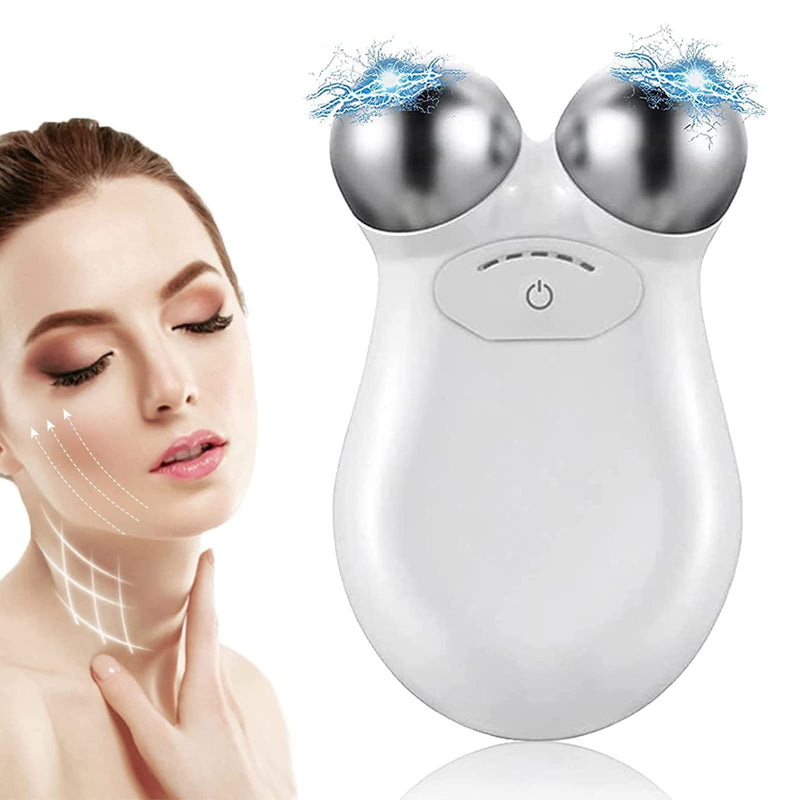2023 New Microcurrent Face Device Roller,Lift The face and Tighten The Skin USB Mini microcurrent face Lift Skin for Facial Wrinkle Remover Toning Device(White) - BeesActive Australia