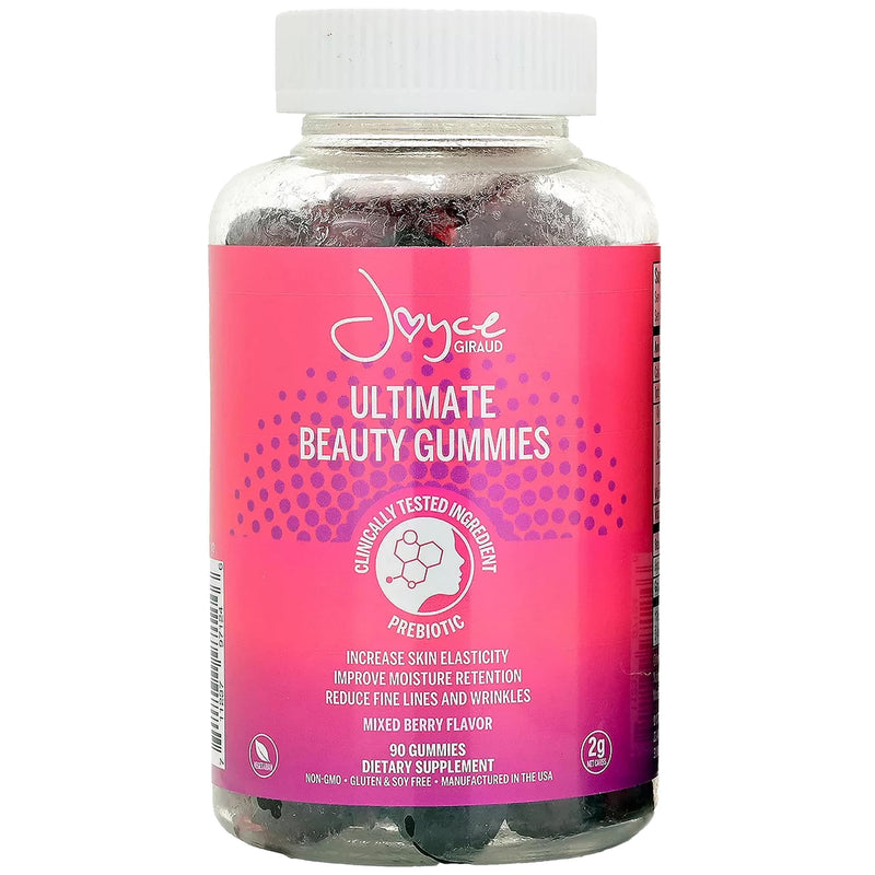 Joyce Giraud Ultimate Beauty Gummies, 90 Gummies, 30-Day Supply | Daily Supplement with Prebiotics, Supports Skin Hydration, Moisture Retention and Healthy Skin Tone, With Hyaluronic Acid 30-Day Supply (90 Gummies)