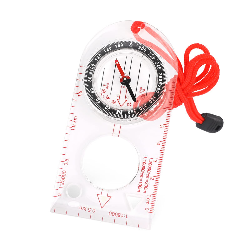 Orienteering Compass Waterproof Multifunctional Navigation Compass Hiking Backpacking Compass Map Ruler Magnifier for Explorer Hiking Map Reading and Navigation with Adjustable Lanyard - BeesActive Australia