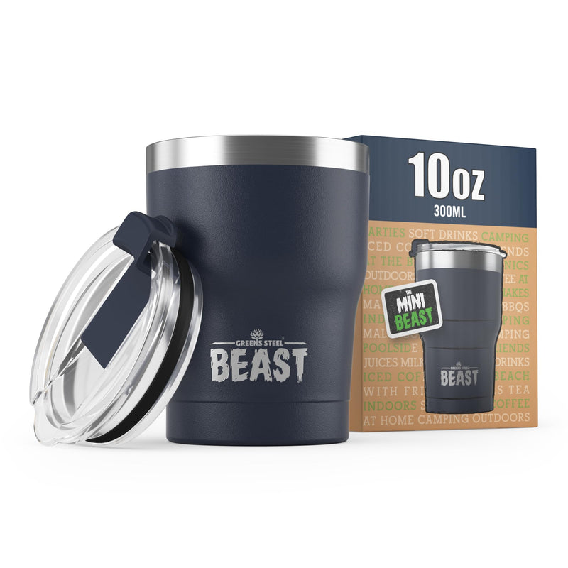 Beast 10 oz Tumbler Stainless Steel Vacuum Insulated Coffee Ice Cup Double Wall Travel Flask (Navy Blue) Navy Blue - BeesActive Australia