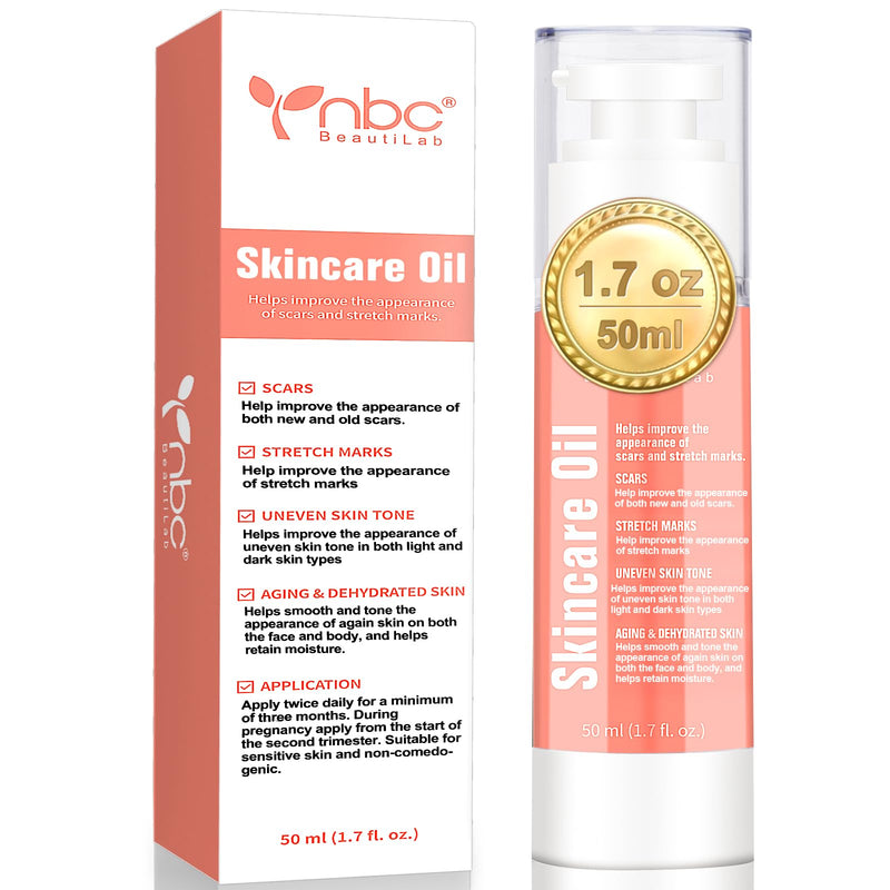 nbc BeautiLab -Oil Skincare Body Oil, Suitable for Scars and Stretch Marks and Improve the Appearance of neven Skin Tones, For All Skin Types，with Vitamin E -1.7oz - BeesActive Australia