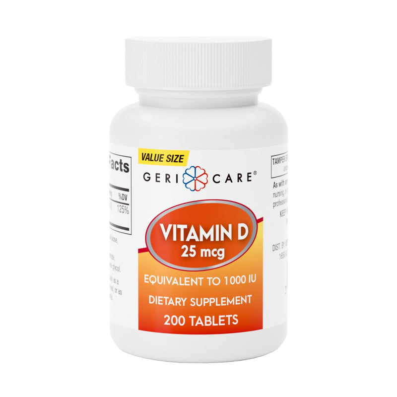 GeriCare Vitamin D-3 25 mcg (1,000 IU) – Supports Strong Bones, Healthy Mood & Immune Defense – Daily Support Supplement for Overall Well-Being – 200 Tablets (Pack of 1) 200 Count (Pack of 1) Vitamin D 25mcg