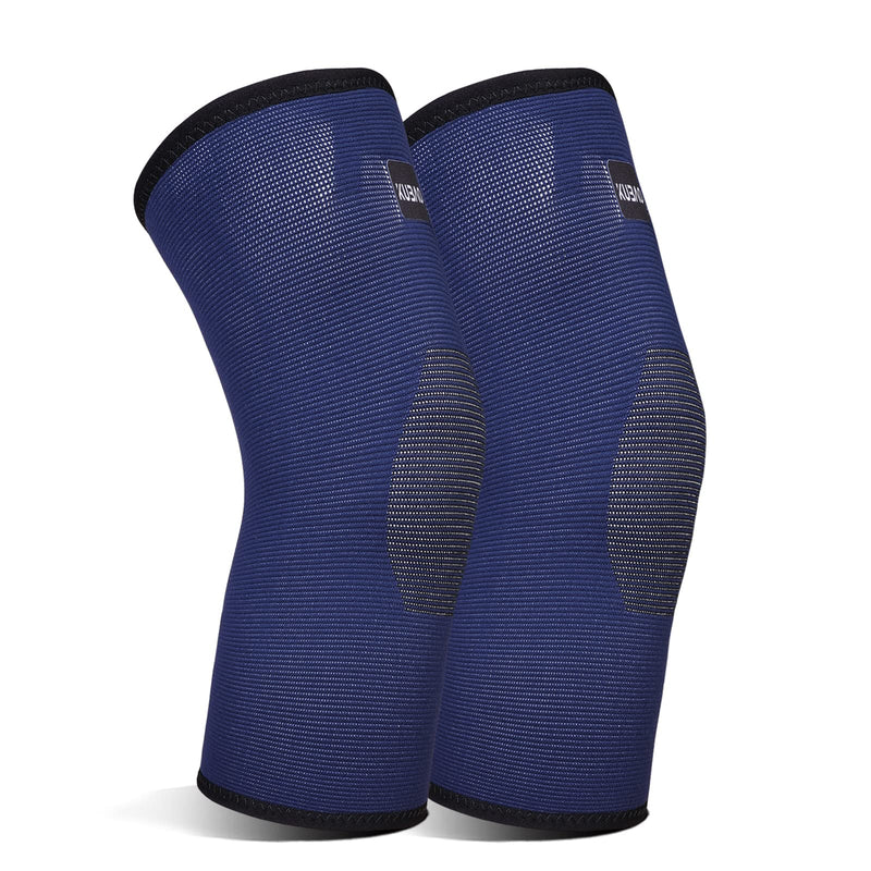KUBAO 2 Pack Compression Knee Brace for Working Out, Running, Gym, Fitness, Weightlifting High Stretch Knee Pads for Meniscus Tear, ACL, Arthritis, Joint Pain A4-Brown Large - BeesActive Australia