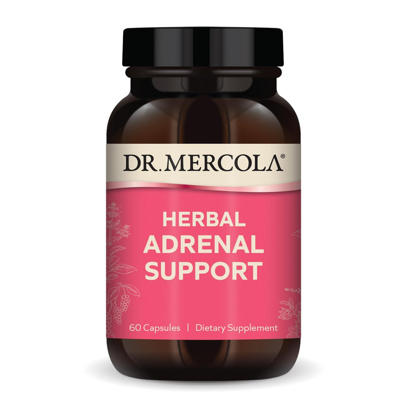 Dr. Mercola Herbal Adrenal Support, 60 Capsules (30 Servings) | Supports Energy and Hormonal Balance, Organic Ashwagandha and Holy Basil, Adaptogen Complex, Gluten-Free 60 Count (Pack of 1)