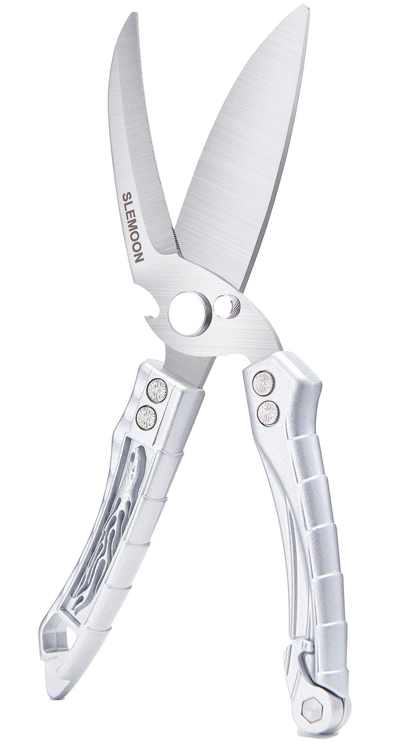SLEMOON Kitchen Shears Heavy Duty Poultry Shears Meat Cutting Dishwasher Safe and Stainless Food Kitchen Scissors for Chicken Turkey Thanksgiving,Silver2 Z-silver - BeesActive Australia
