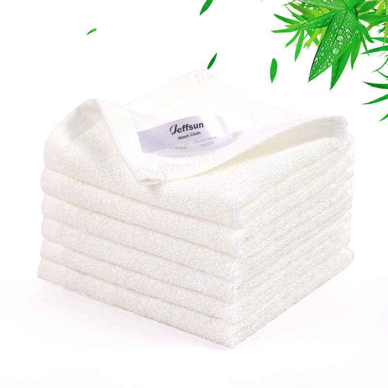 Baby Washcloths 6 Pack, 10x10 inch Small Wash Cloths for Face and Body, Super Soft & Skin Friendly White Face Towels on Sensitive Skin, Baby Registry Shower Gifts for Newborn, Kids, Toddlers, Children 10x10 inch-6 Pack - BeesActive Australia