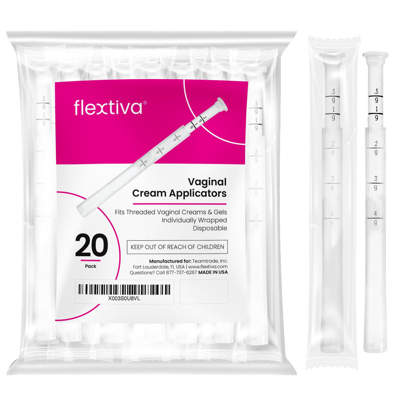 Disposable Plastic Vaginal Cream Applicators - Threaded End to Fit OTC Gel or Cream Products - Accurate Dosage Markings Measurements - 20 Pack - BeesActive Australia