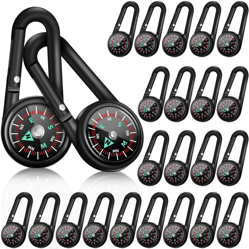 Kanayu 24 Pcs Magnetic Compass Keychain Small Pocket Compass Survival Mini Compass Hiking for Kids Adults Camping Backpacking Accessory - BeesActive Australia