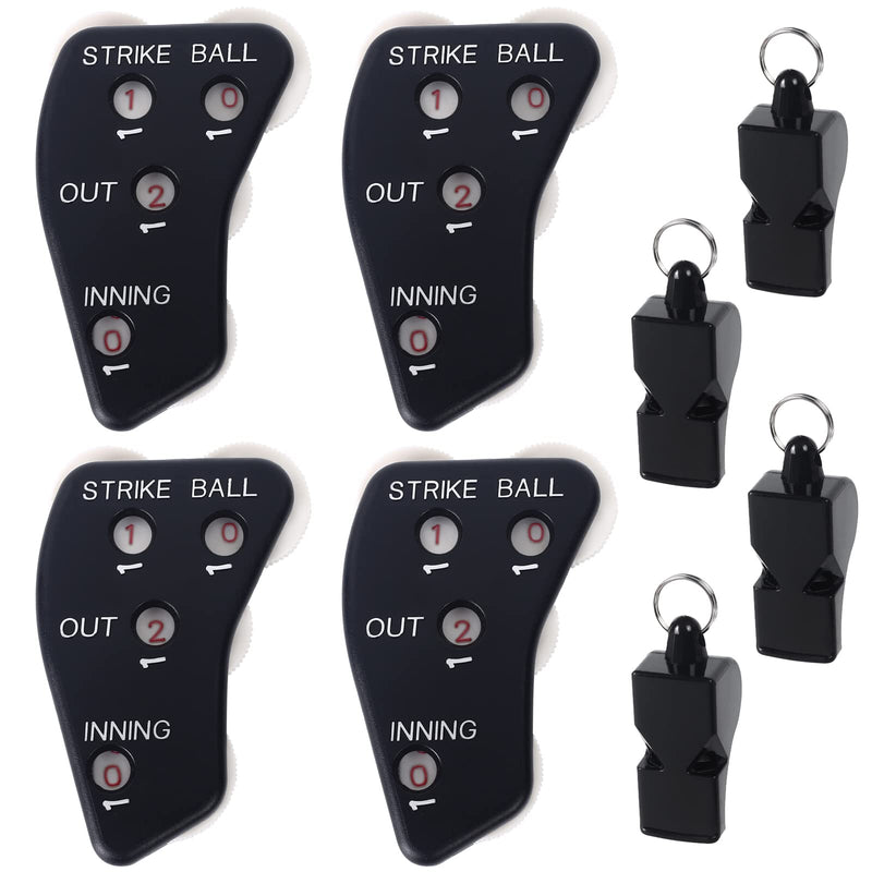 Vefungyan Umpire Indicator Baseball 4 Wheel: Umpire Counter Clicker and Whistle Outs Innings Balls and Strike Clicker for Softball - BeesActive Australia