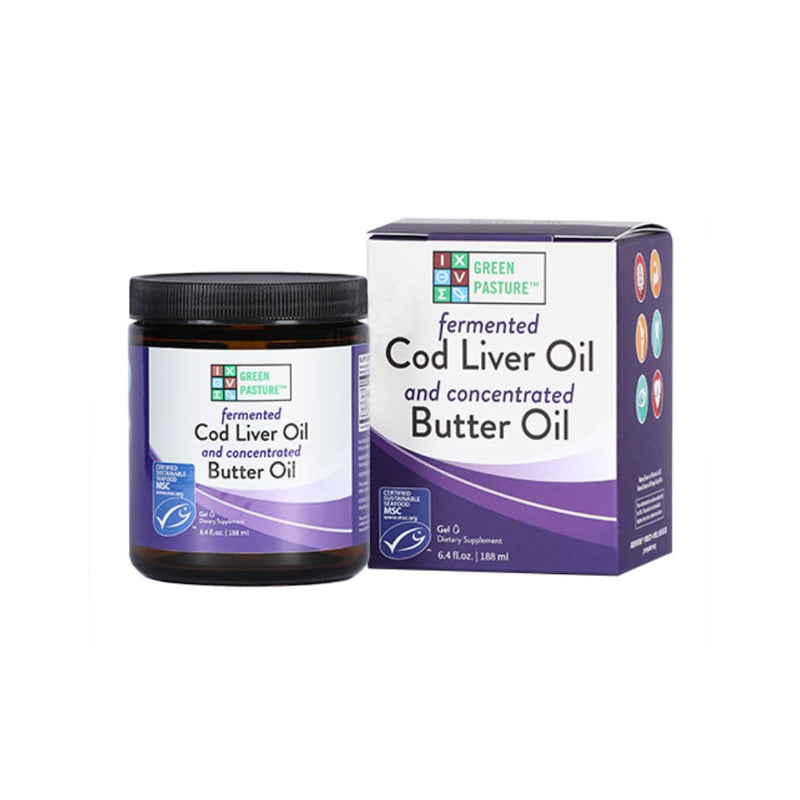 Green Pasture Butter Oil/Fermented Cod Liver Oil Blended Gel - 6.4 oz.- Unflavored - BeesActive Australia