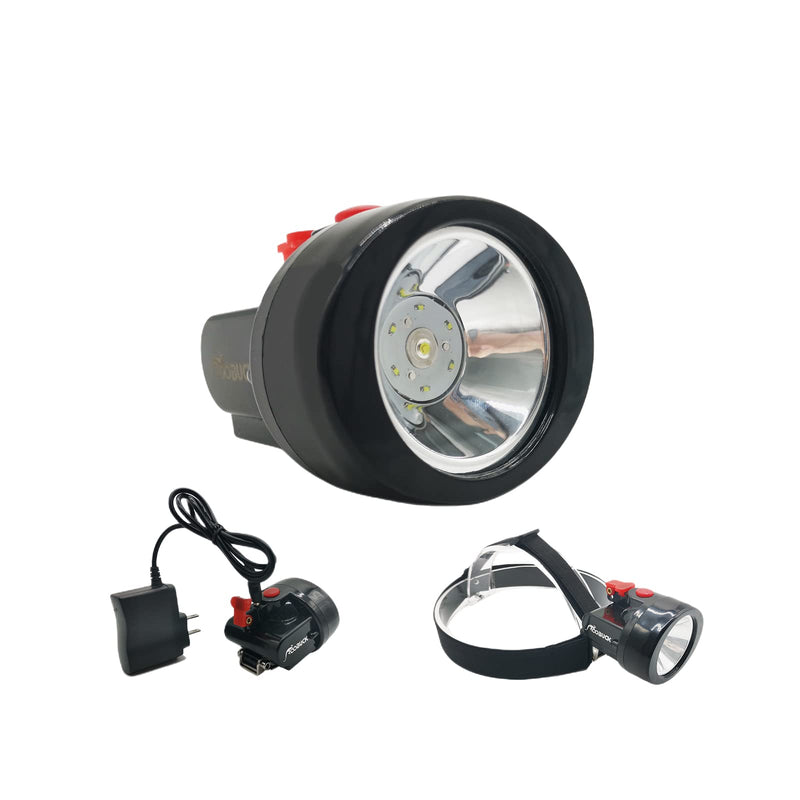 Waterproof LED Mining Cap Lamp, Superbright Headlight, Mining Headlamp Explosion Proof, Underground Head Lamp, Coal Mining Lights, Miner Lamp for Hard Hat (Black)