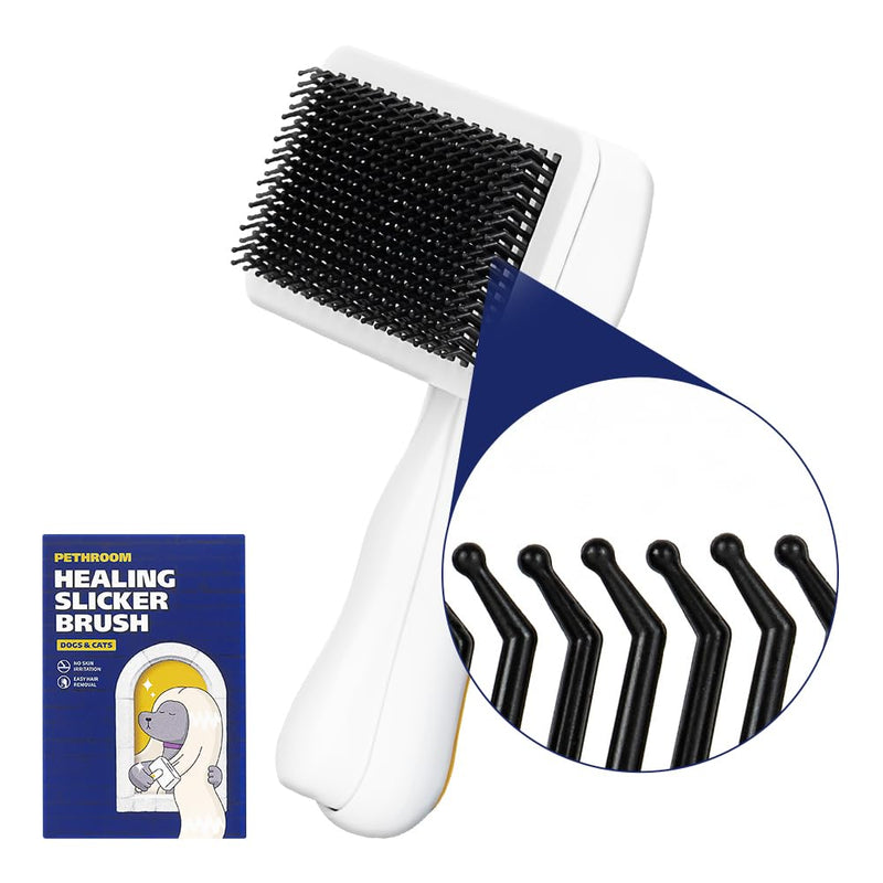 [PETHROOM] Healing Slicker Brush | Pet Brush | Dogs & Cats | Goldendoodle Brush | Coated Tips for Gentle Grooming | Dog Brush for Shedding | Long-Haired or Curly-Haired Dogs - BeesActive Australia
