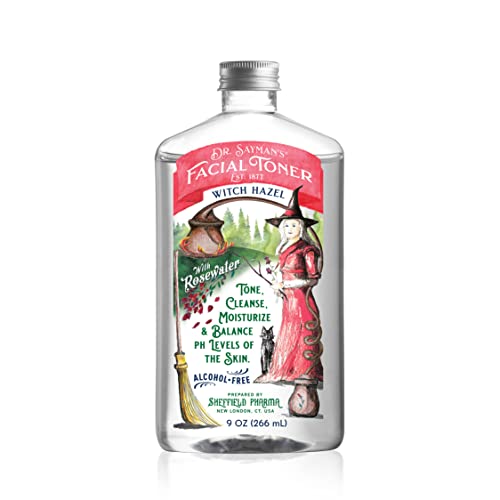Dr. Saymans Alcohol-Free Facial Toner with Witch Hazel, Rosewater & Rice Protein, Removes Impurities & Hydrates Your Face, 9 oz