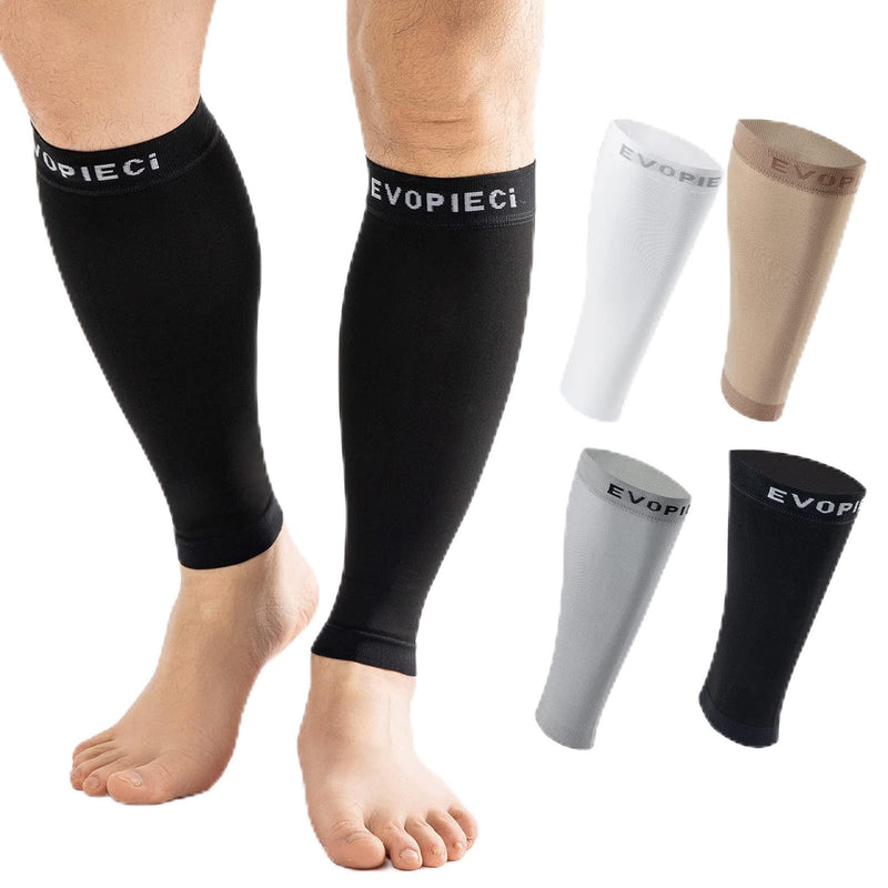 20-30mmHg 1 Pair Calf Compression Sleeve Men and Women Wide Brace for Leg Support Shin Splint Pain Relief Black 3X-Large - BeesActive Australia