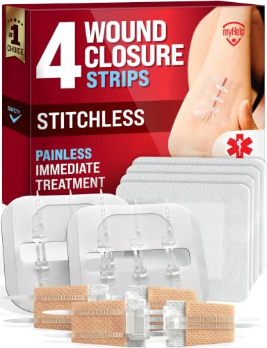 Emergency Wound Closure Strips - 4pk - Butterfly Bandages for Wound Care Mixed Strips 4-Pack