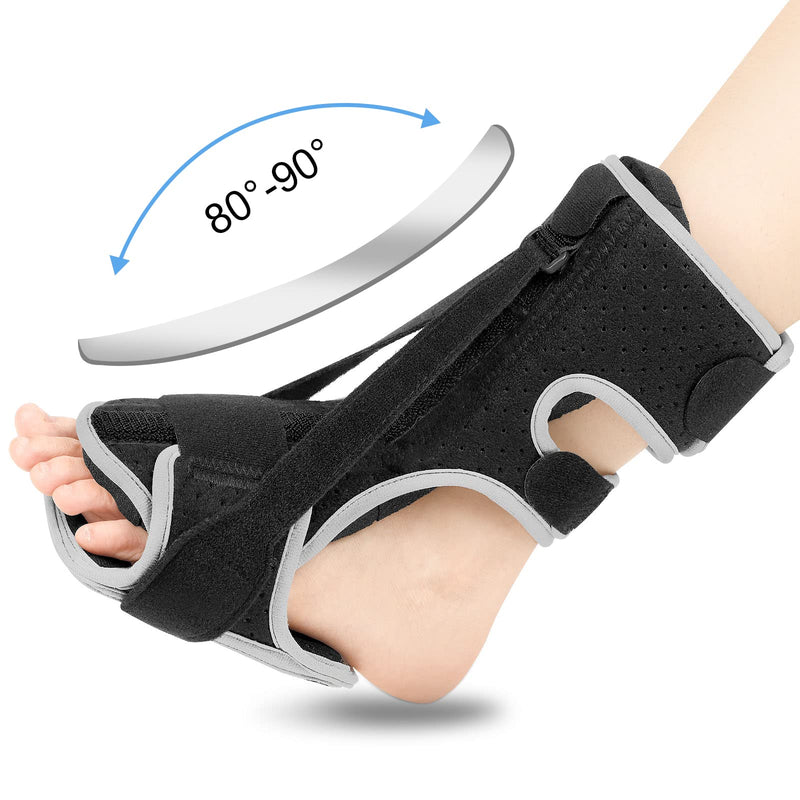 WOSHSHEN Plantar Fasciitis Night Splint, Adjustable Plantar Fasciitis Relief Night Splint for Women & Men, Relief Brace for Plantar Fasciitis Relief, Achilles Tendonitis and Foot Drop (Black, Large) Black - BeesActive Australia