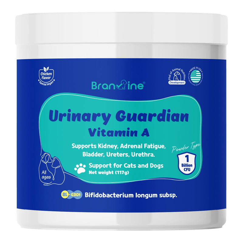 Urinary Guardian for Dogs and Cats - Supports Kidney, Adrenal Fatigue, Bladder, Urethers, Urethra, Vegan Bacon Flavor (117g) (Vitamin A) Vitamin A