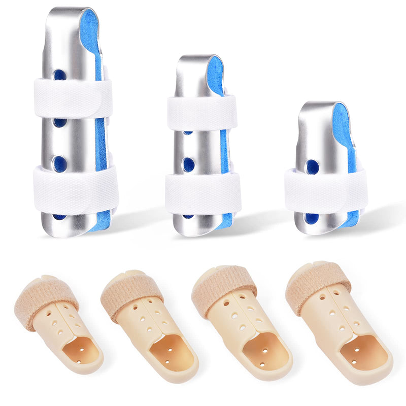 Sopito Finger Splint, 7PCS Finger Support Brace Finger Stabilizer for Broken Fingers Straightening Arthritis Knuckle Immobilization，Blue - BeesActive Australia