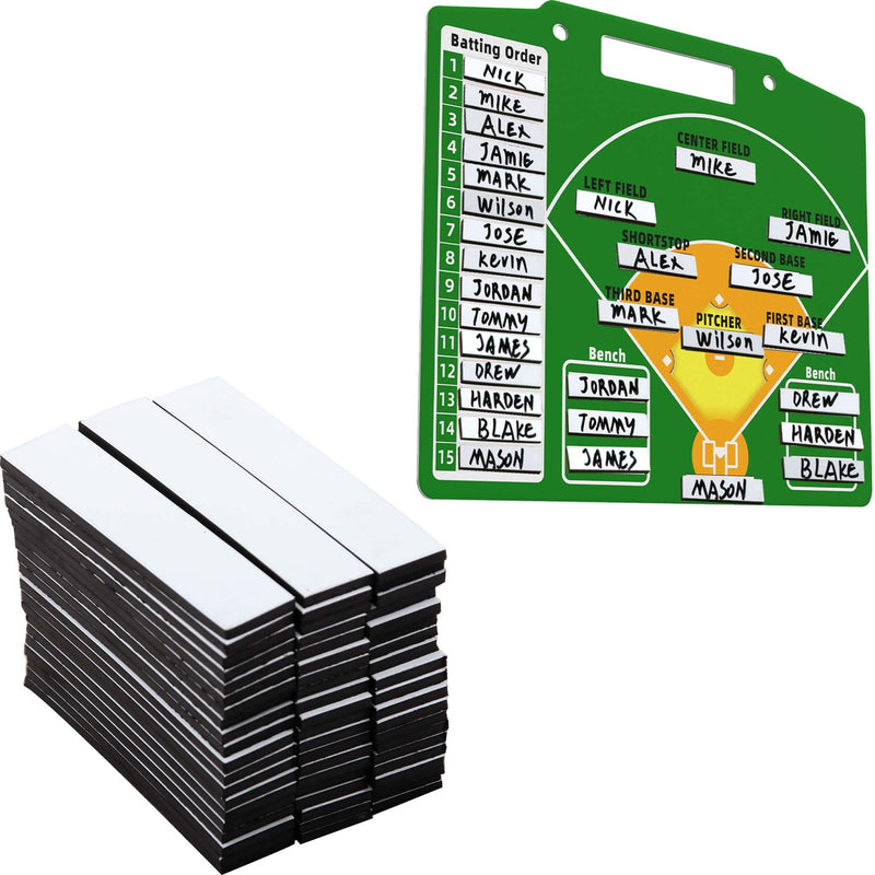 Baseball 60Pcs 0.5 x 2.35 inches Lineup Magnets(Dugout Board Not Included), Strong Magnetic, Not Easy to Fall Off, Repeatable Erasable Coaching Board Magnets, Fits All Baseball Line Up Boards - BeesActive Australia