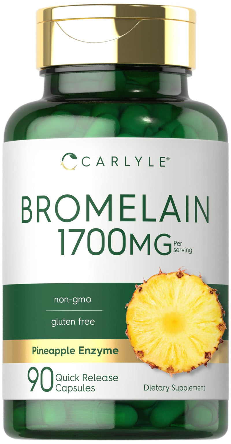 Carlyle Bromelain 1700 mg | 90 Capsules | Pineapple Enzyme Supplement | Non-GMO and Gluten Free - BeesActive Australia