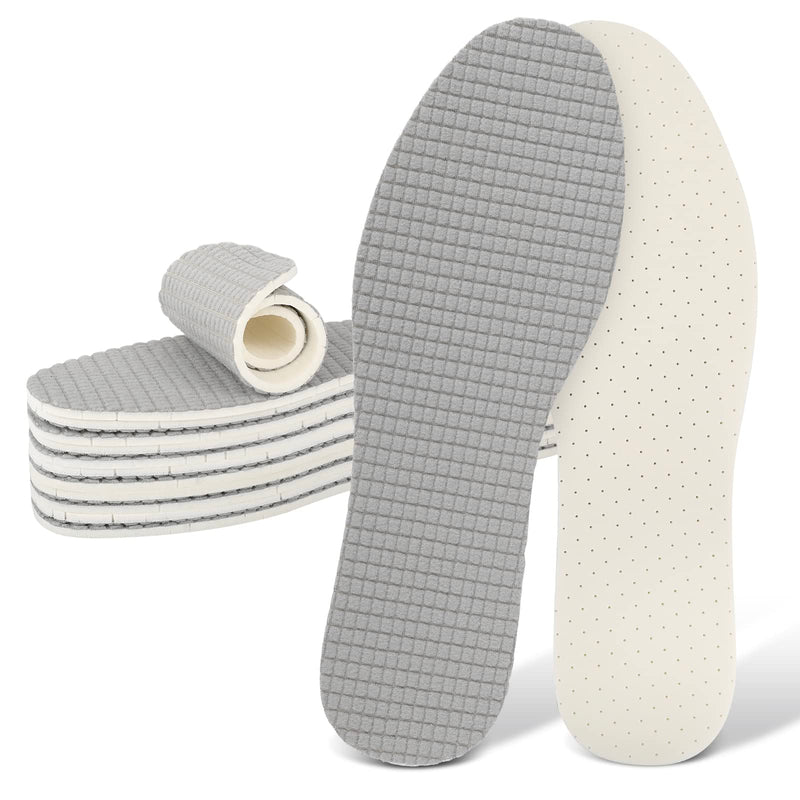 6 Pairs Barefoot Shoe Insoles,Breathable Shoes Inserts,Latex Foam Insoles,Washable and Cuttable,Replacement Insoles for Men 4-10 Women 5-11 (6 Pairs Gray) 6 Pairs Gray - BeesActive Australia