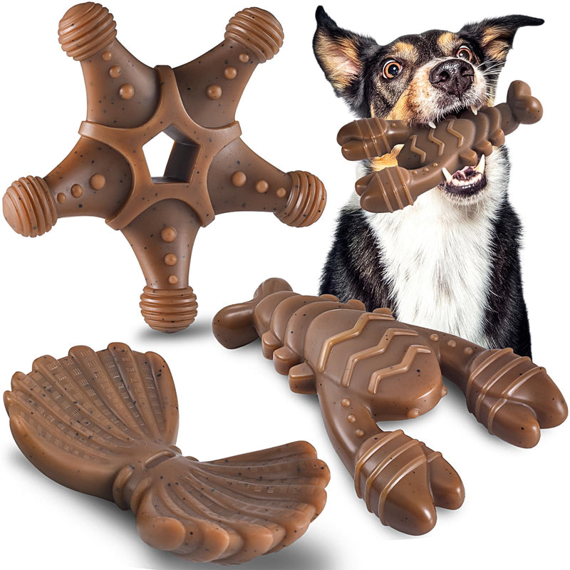 Dog Toys for Aggressive Chewers, Indestructible Dog Toys for Large Dogs, Dog Chew Toys for Large Medium Small Breed, 3 Pack Super Chewer Dog Toys with Tough Nylon, Gift for Dogs 3 PCS - BeesActive Australia