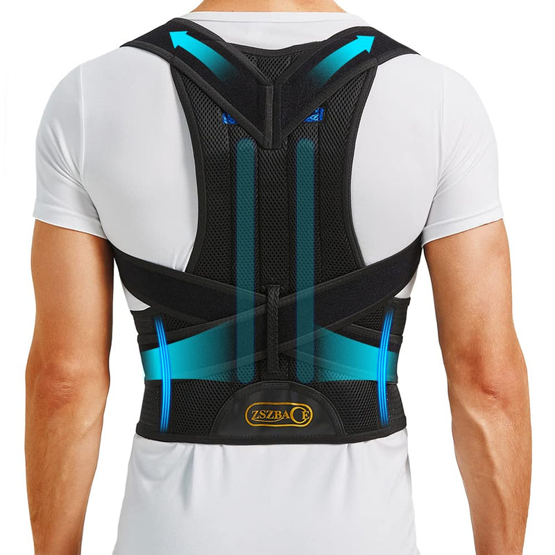 Upgraded Back Brace Posture Corrector for Women and Men - Relief for Neck, Back,and Shoulder Pain - Full Adjustable and Breathable Posture Back Brace - Improve Back Posture and Provide Lumbar Support Medium - BeesActive Australia