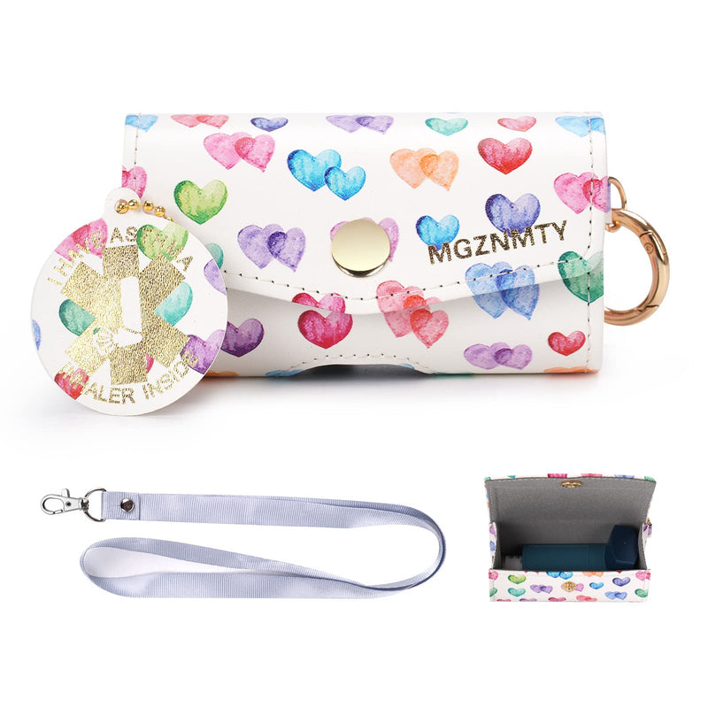 MGZNMTY Asthma Inhaler Case, Carrying and Travel Holder Case Compatible with Handy Inhaler for Adults and Kids (ONLY CASE) (Raining Hearts) Raining Hearts - BeesActive Australia
