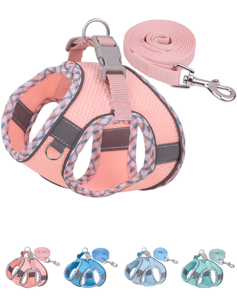 Petank Dog Harness for Small Medium Dogs No Pull, Puppy Harness and Leash Set, Easy Walk Dog Harness for Walking, Running, Training, Small Dog Harness, Medium Dog Harness (Pink, XXS) XX-Small Pink - BeesActive Australia