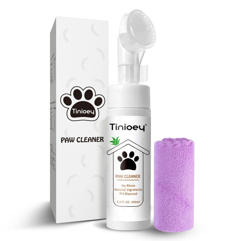 Paw Cleaner for Dogs and Cats (6.8 oz) | Clean Paws No-Rinse Foaming Cleanser| Dandelion Paw Cleanser Paw Brush for Dogs| Dog Paw Scrubber| Cat Paw Cleaner w/Absorbent Towel (Fragrance Free) Fragrance Free - BeesActive Australia