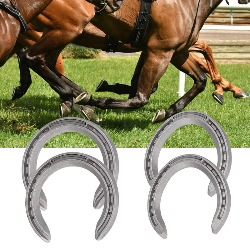 Zerodis 4Pcs Aluminium Alloy Horseshoe Kit, Horse Shoe Horse Riding Tool Equipment Accessories Sports Horseshoes for Horse Racing Horse Shoes Sets (4#) 4# - BeesActive Australia