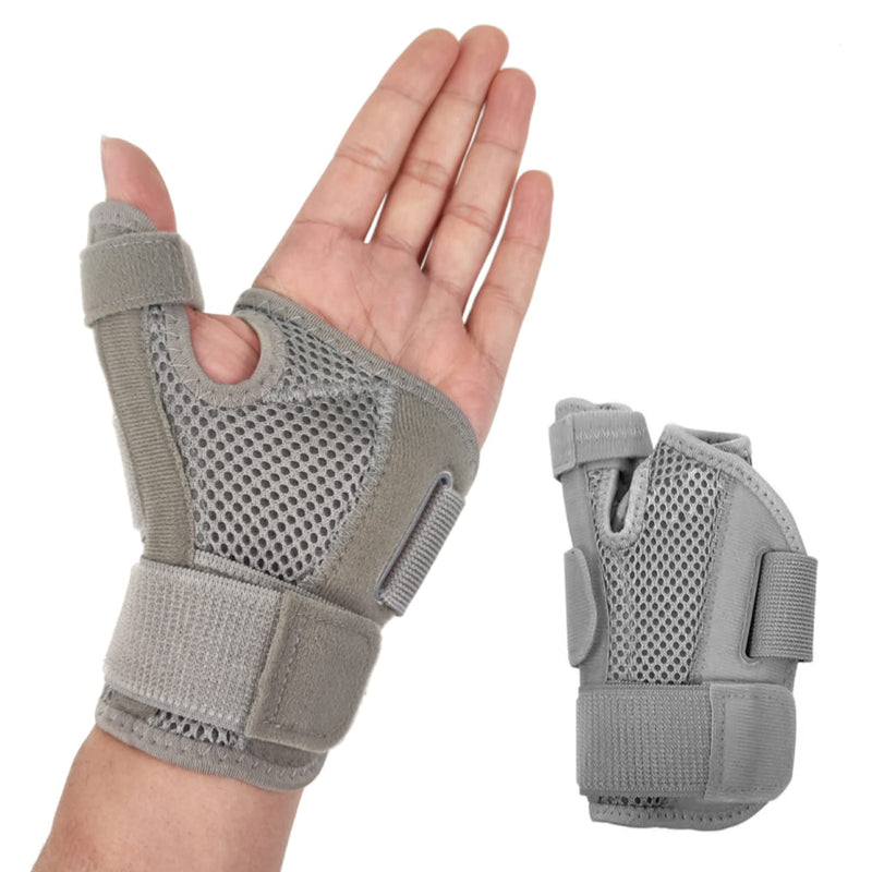 Upgraded Thumb & Wrist Brace for Left or Right Hand - Spica Splint Brace for Carpal Tunnel, Tendonitis, & Arthritis in Hands or Fingers，Universal Size Thumb Support for Arthritis, Tenosynovitis Medium Left and right universal-Grey-Medium