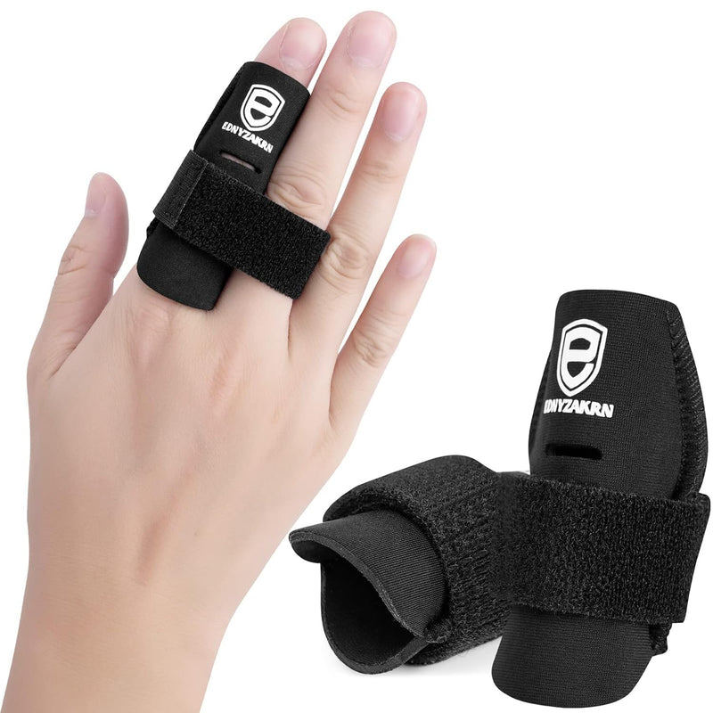 2 Pack Finger Sleeves Protectors, Finger Buddy Bands Adjustable Trigger Finger Brace Splint Support for Sport Basketball Volleyball Tennis Baseball Small - BeesActive Australia