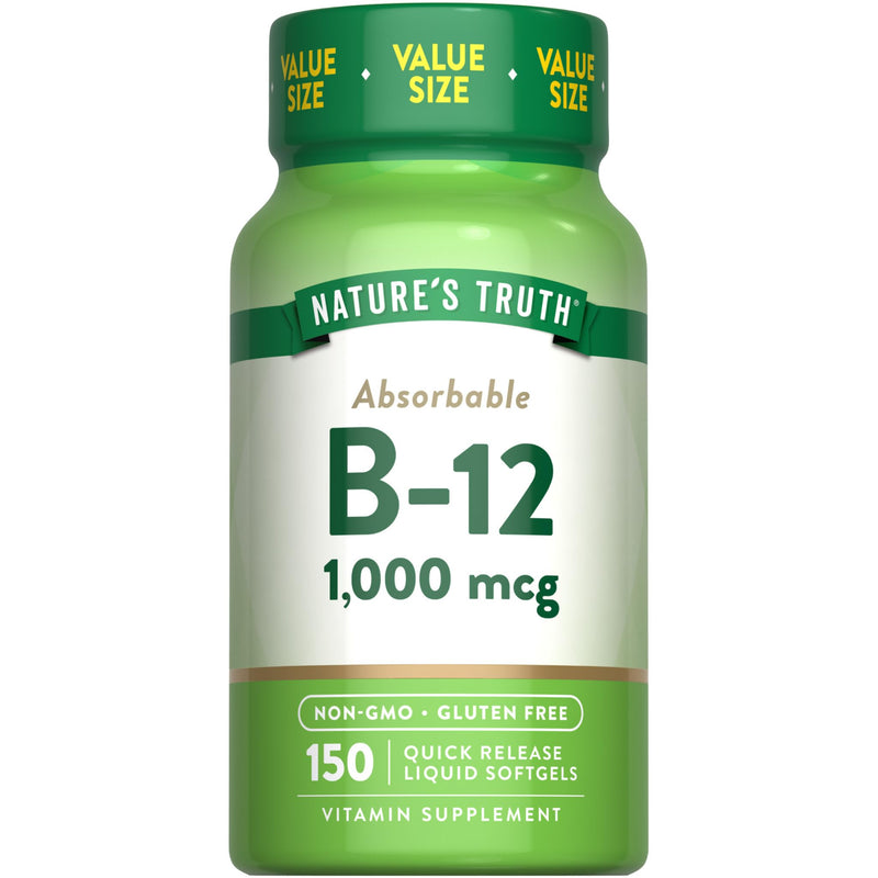 Nature's Truth Vitamin B12 | 1000 mcg | 150 Softgels | Non-GMO & Gluten Free Supplement 150 Count (Pack of 1)