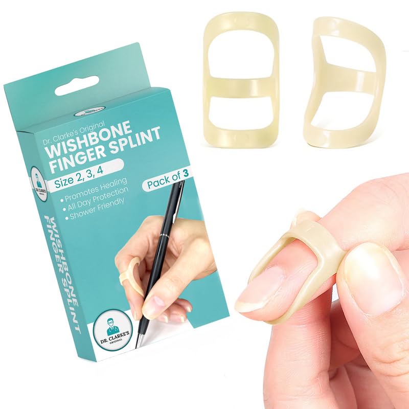 Dr. Clarke's Original Wishbone Finger Splints - Size 3, 4, 5 - 3 Pack - Finger Splint, Thumb Splint, Trigger Finger Splint For Thumb, Middle, Pinky or Ring Finger - Finger Hand Brace for Arthritis, - BeesActive Australia
