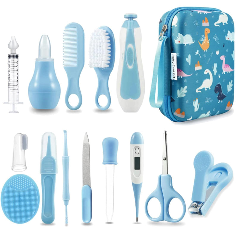 PandaEar Baby Healthcare and Grooming Kit, Baby Nursery Health Care Set, Electric Safety Nail Trimmer Newborn Essentials Kit for Infant Toddlers Kids (19 in 1, Blue) - BeesActive Australia