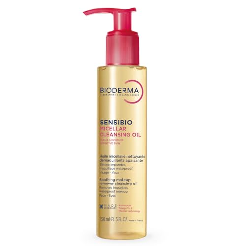 Bioderma Sensibio Micellar Cleansing Oil, 1st Ecobiological Micellar Formula Gentle Face Cleanser That Deeply Cleanses 4.98 Fl Oz (Pack of 1)