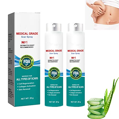 Scar Remove，Scar Remove Medical Grade Scar Spray，Etuih Scar Removal Spray，Acne Scar Treatment for Face, Acne Scars and Dark Spaot Remover, Gentle Skin Care for Acne Prone Skin (2PCS) 2pcs