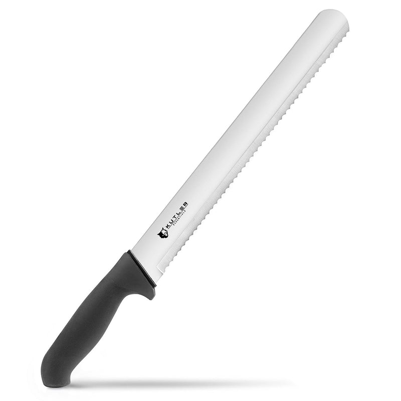 KUTLER Professional 12-Inch Bread Knife and Cake Slicer with Serrated Edge - Ultra-Sharp Stainless Steel Cutlery 12" Bread & Cake Knife - BeesActive Australia