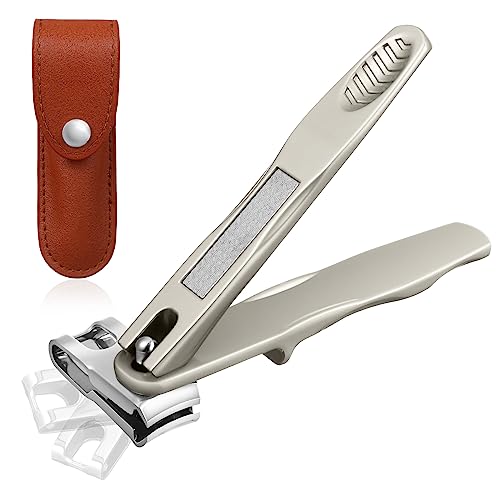 Nail Clippers for Seniors, 360 Degree Rotary Fingernail and Toenail Clippers with Long Handle Ultra Sharp Sturdy Stainless Steel Heavy Duty Large Toe Nail Clippers for Thick Nails Built-in Nail File As Shown 2