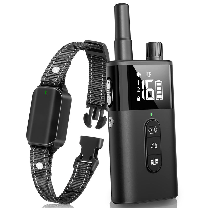 No Shock Dog Training Collar with Remote, Dog Vibration Collar with Controller Beep and Vibrate Only, Safe Lock Waterproof Rechargeable Vibrating Collars for Dogs(10-120 lbs)-No Prongs (Black) Black - BeesActive Australia