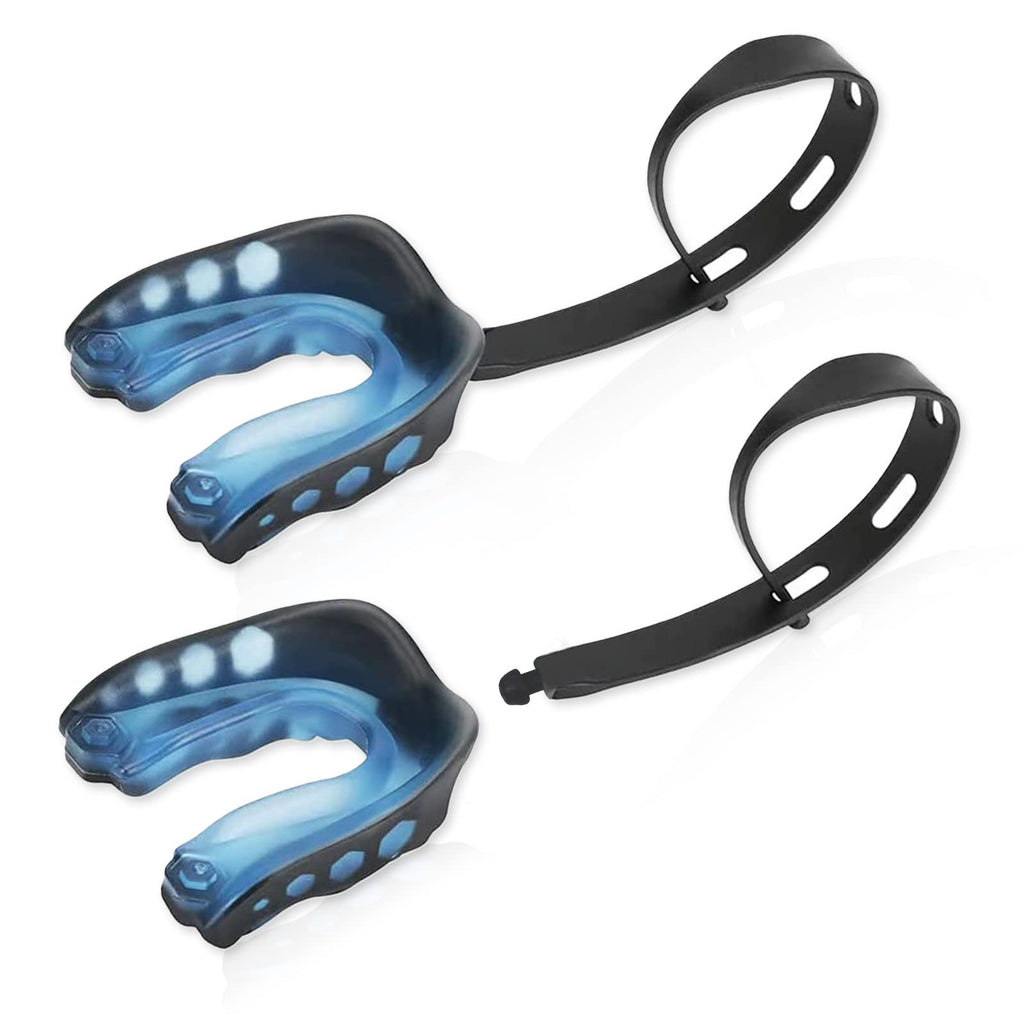 Harewu 2Pcs American Football Mouth Guard with Strap and Case，Professional Sports Mouth Guard for American Football, Basketball, Hockey, Soccer, Boxing, Wrestling and Most Other Sports - BeesActive Australia