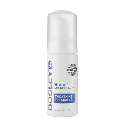 BosleyMD Revive Thickening Treatment for Thinning Hair – DHT Blocker Leave-In Scalp Treatment with Rosemary, Saw Palmetto & Pumpkin Seed – Volumizing, Strengthening, Non-Color Treated Hair – 3.4 fl oz Thickening Treatment -Rosemary