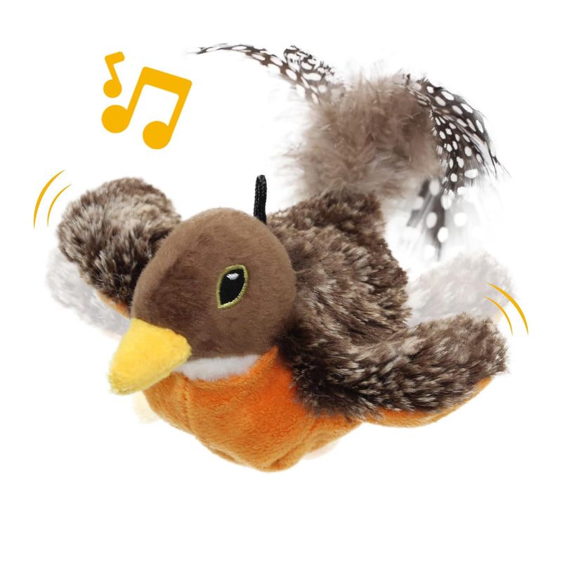 Cat Toys for Bored Indoor Cats, Cat Bat Wings with Catnip Cats, USB Rechargeable Motion Activated Kitten Toys, Interactive Flapping and Chirping Bird Cat Toy Robin Bird - BeesActive Australia