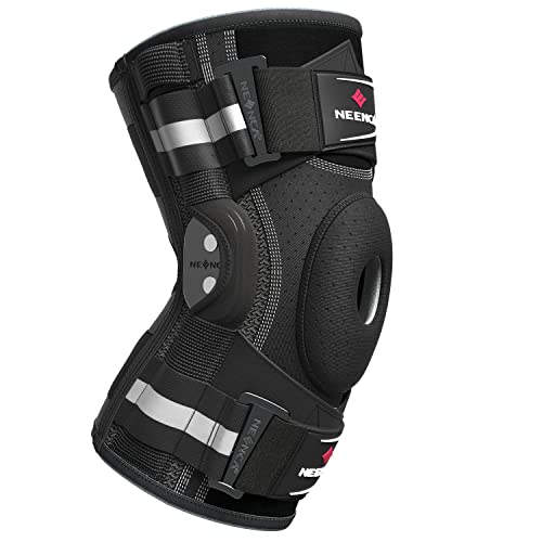 NEENCA Professional Knee Brace, Hinged Knee Support for Women & Men Relief Medium Black - Single