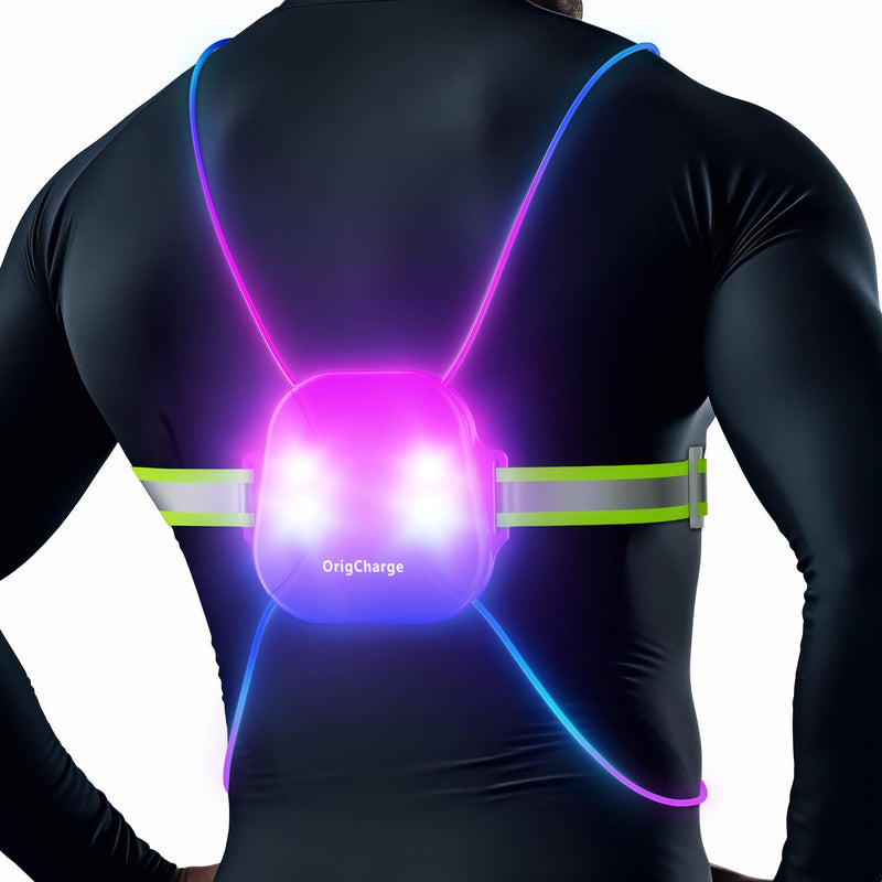Running Vest for Women, Reflective Running Lights Vest for Night Runners, Running Light Gear Safety Reflective Vest for Men Medium-Large