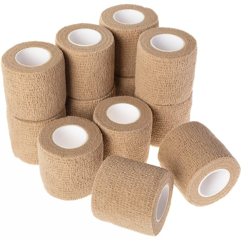 Self Adhesive Bandage Medical Tape Elastic Bandages Flexible Breathable First Aid Nonwoven Roll Stretching Exercise, Ankle Sprains and Swelling,Sports 2" x 5 Yards,12 Pack - BeesActive Australia