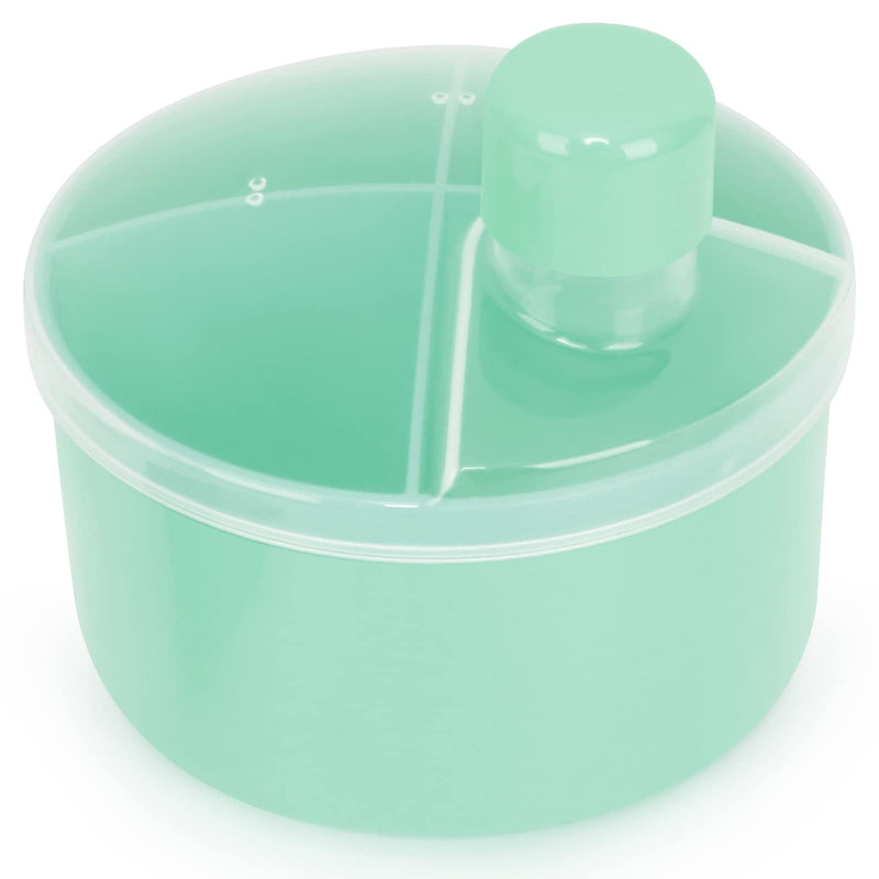 Accmor Formula Dispenser On The Go, Non-Spill Rotating Four-Compartment Formula Container to Go, Milk Powder Snack Storage Container for Infant Toddler Travel Outdoor, Green 1