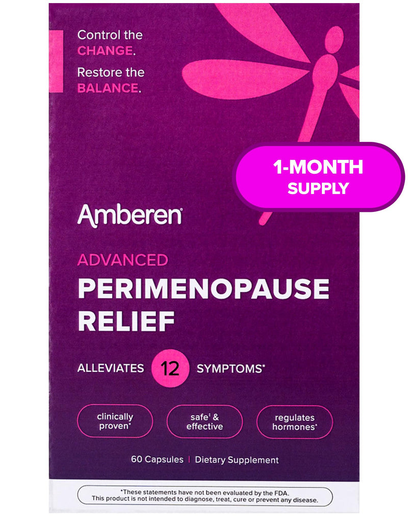 Amberen Perimenopause, Peri-Menopause Multi-Symptom Relief, Vitamin B, Vitamin E & Antioxidants Supplement, Clinically Shown to Help Support Hormone Balance, Hot Flashes & Night Sweats, 60 Count 1 Pack - BeesActive Australia