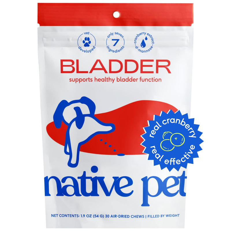 Native Pet Dog & Cat UTI Treatment - 30 Chicken Chews with Cranberry - Bladder Control for Urinary Tract Infection - UTI Medicine for Dogs - Urinary Tract Cat Food - Pet Health 30 Cranberry Chews Native Pet - BeesActive Australia